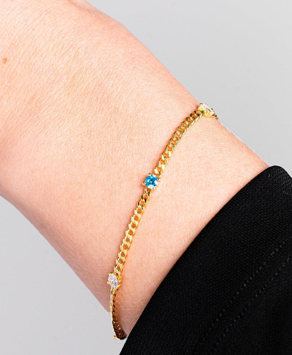 Birthstone Bracelet March 18ct Gold Plated、mySite、botmansion