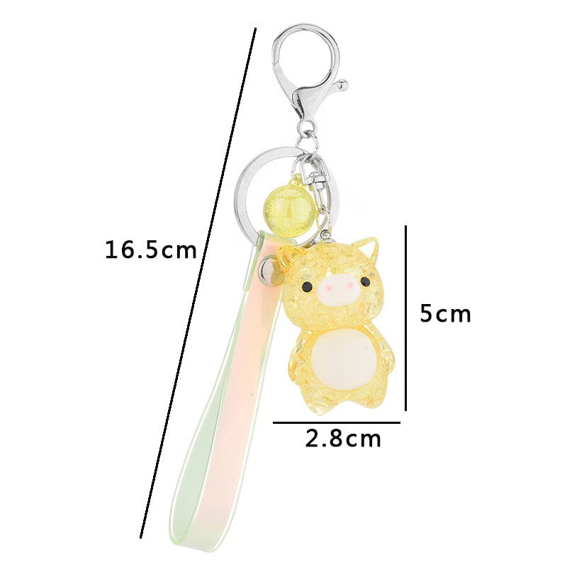 Crackled Acrylic Pig KeyChain, Lights Up! Super Cute for Kids*、mySite、g9winljtr