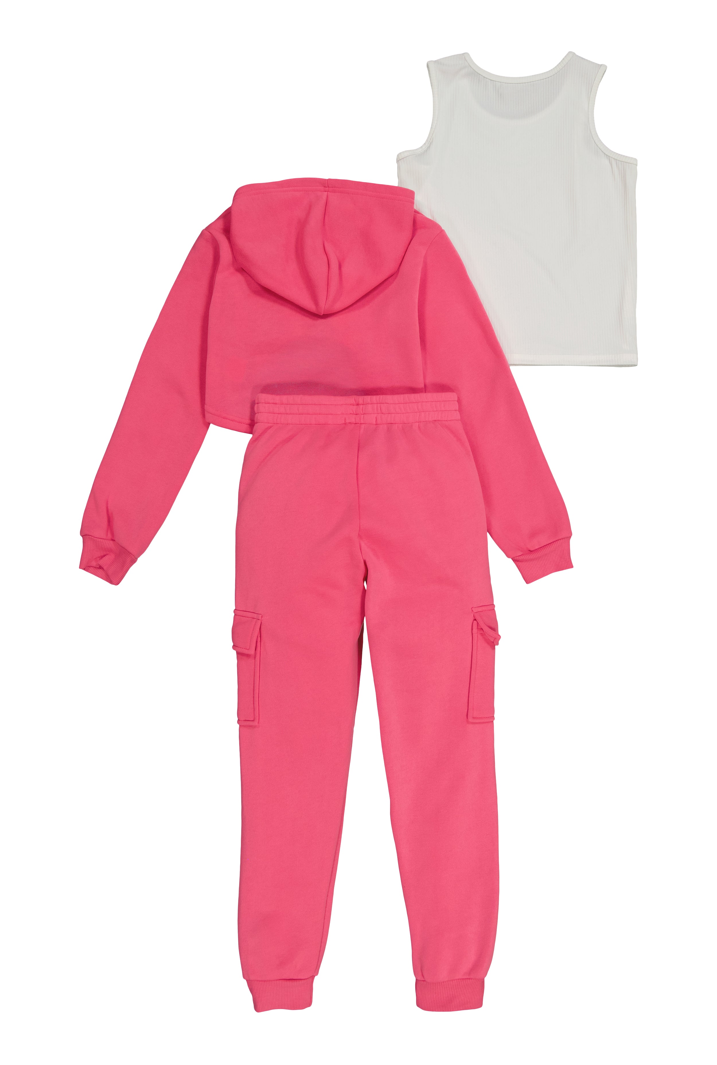 Girls Rhinestone Love Hoodie with Tank Top and Joggers、mySite、camillekostekn