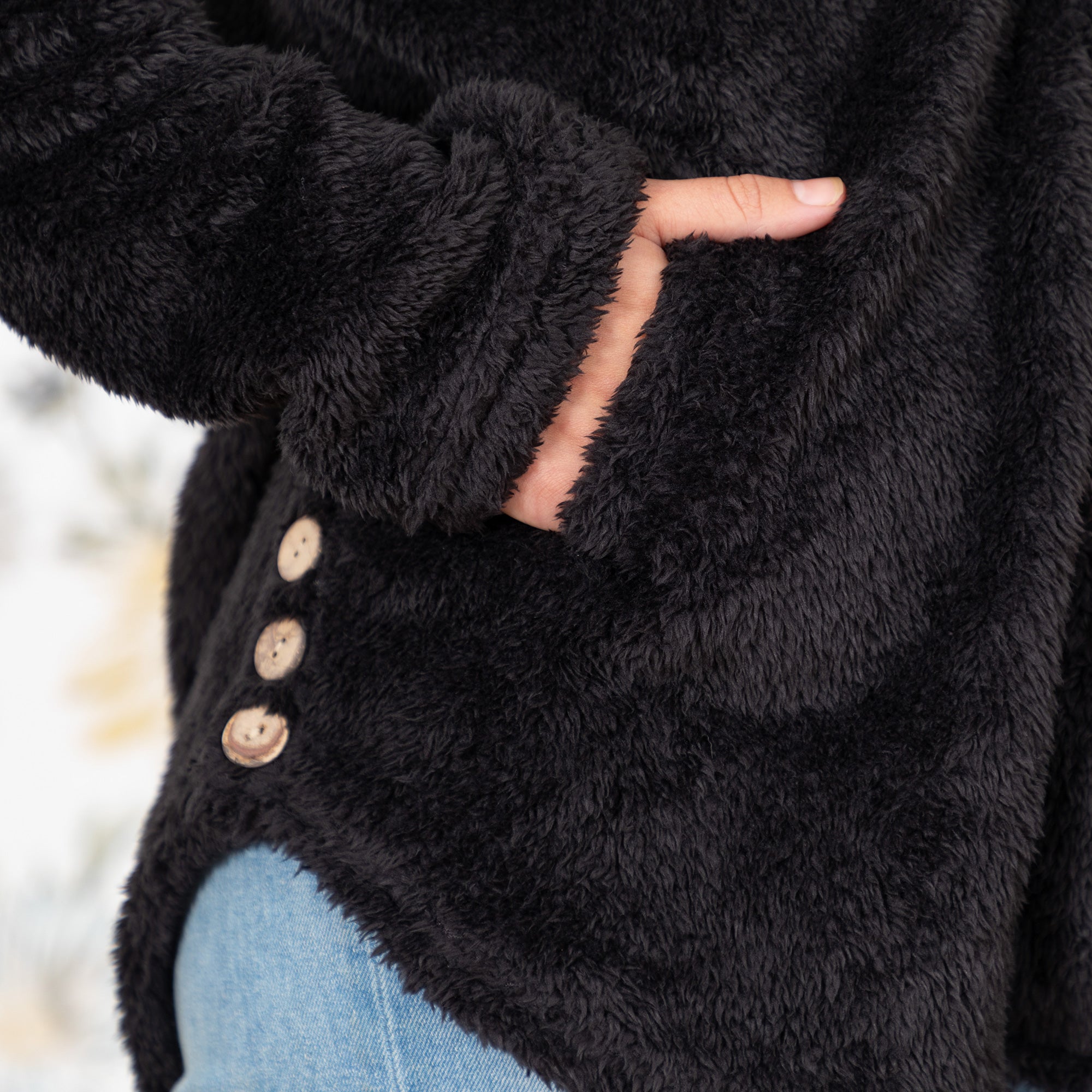 Soft Fluffy Cat Ears Button Up Hoodie、mySite、camillekostekn