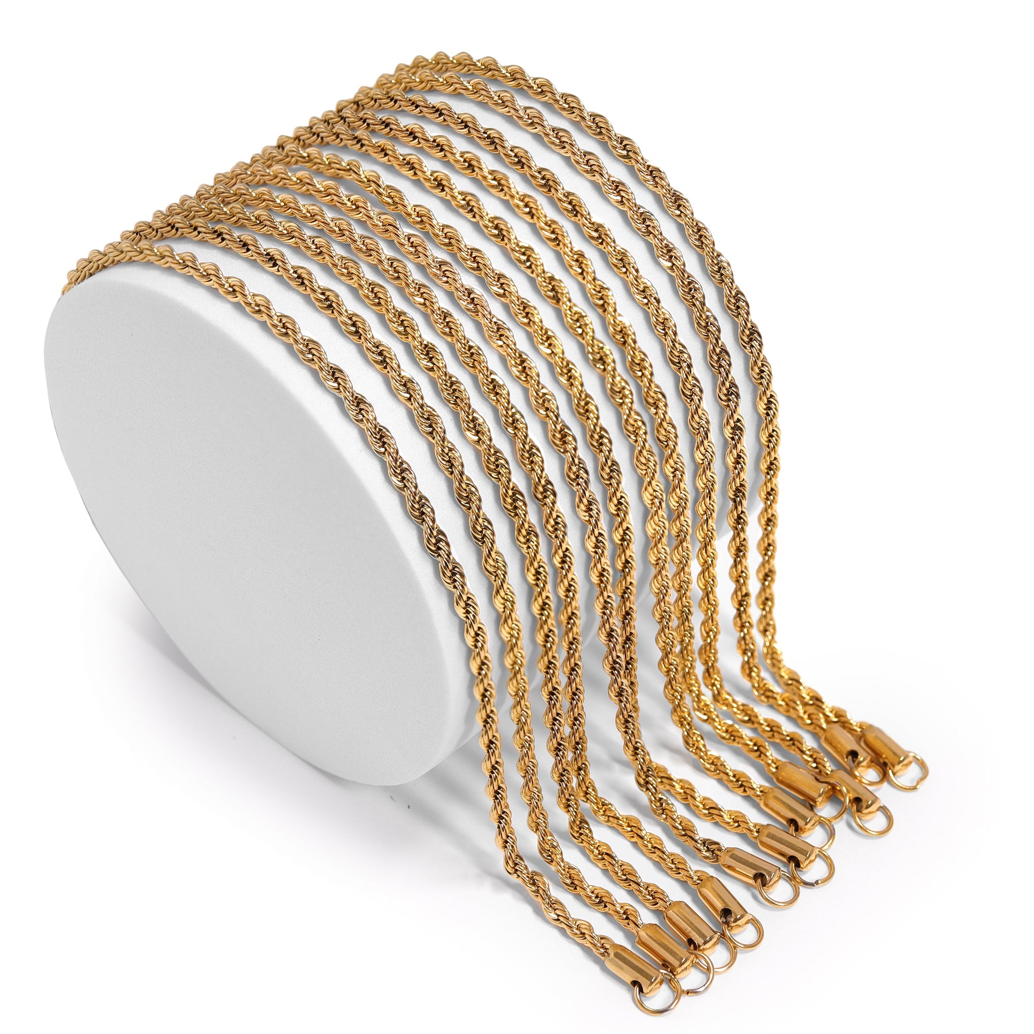 18K Gold PVD Stainless Steel Rope Chain Necklace / CHN9702、mySite、dreamappss