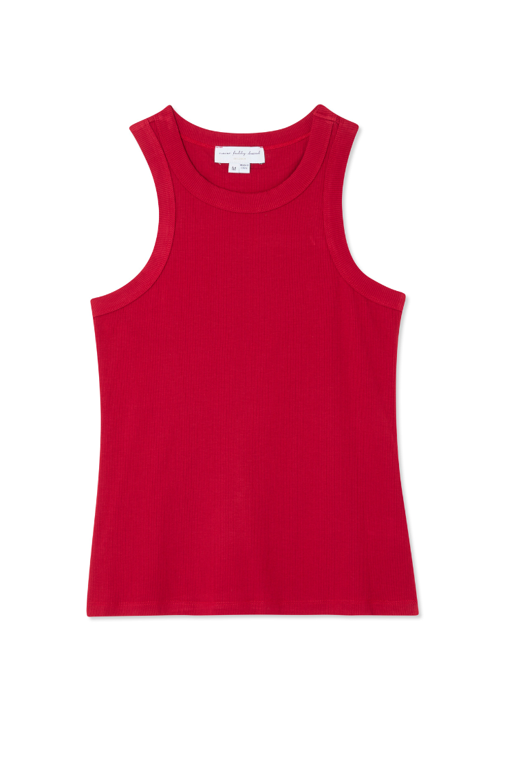 Deep Red Rib Tank Top、mySite、solidvoid
