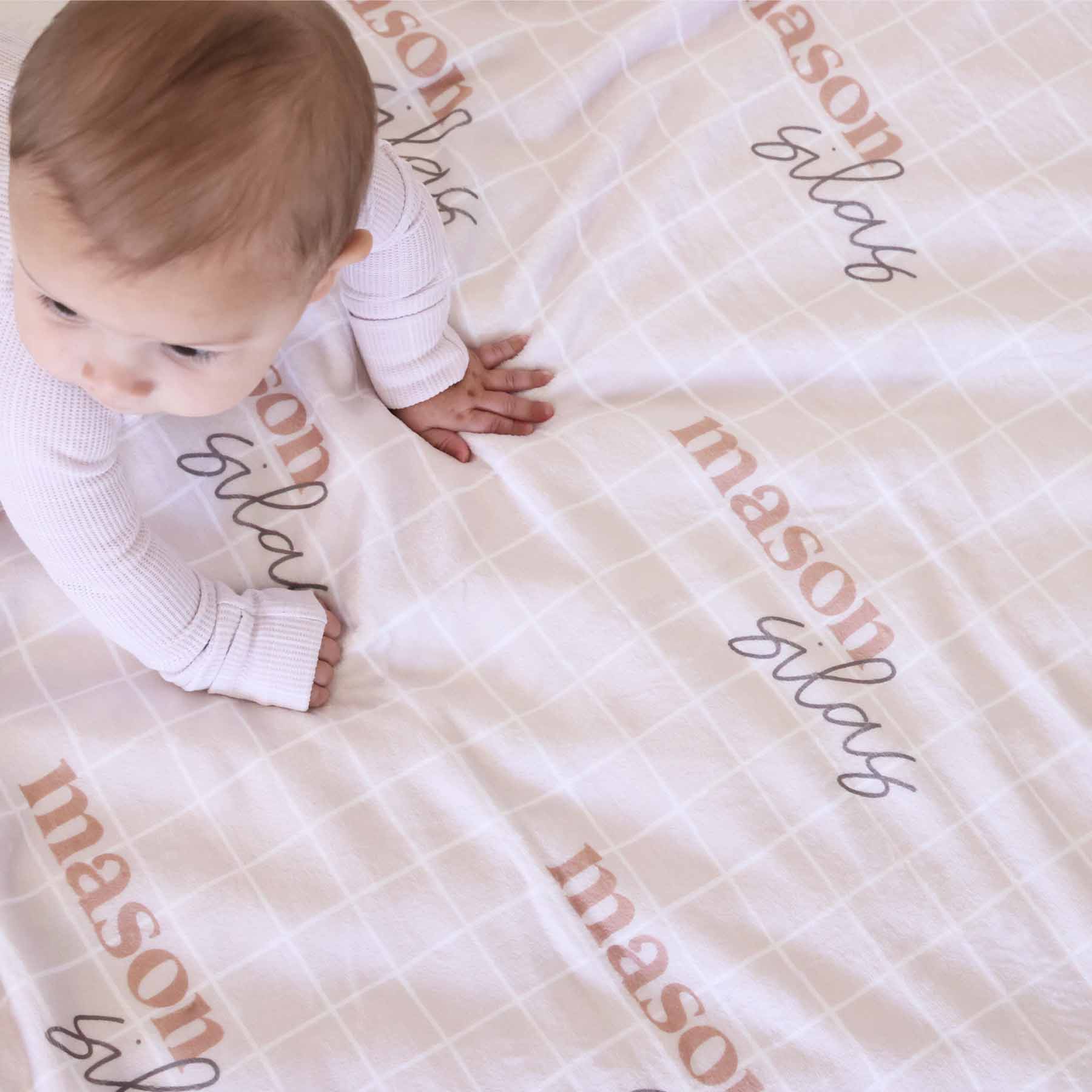  Sloane's Squares Personalized Kids Blanket、mySite、layawaytickets