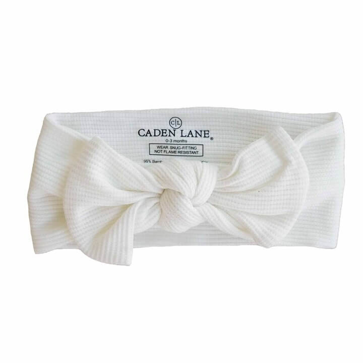  Cloud White Bamboo Waffle Knit Large Bow Headwrap、mySite、layawaytickets
