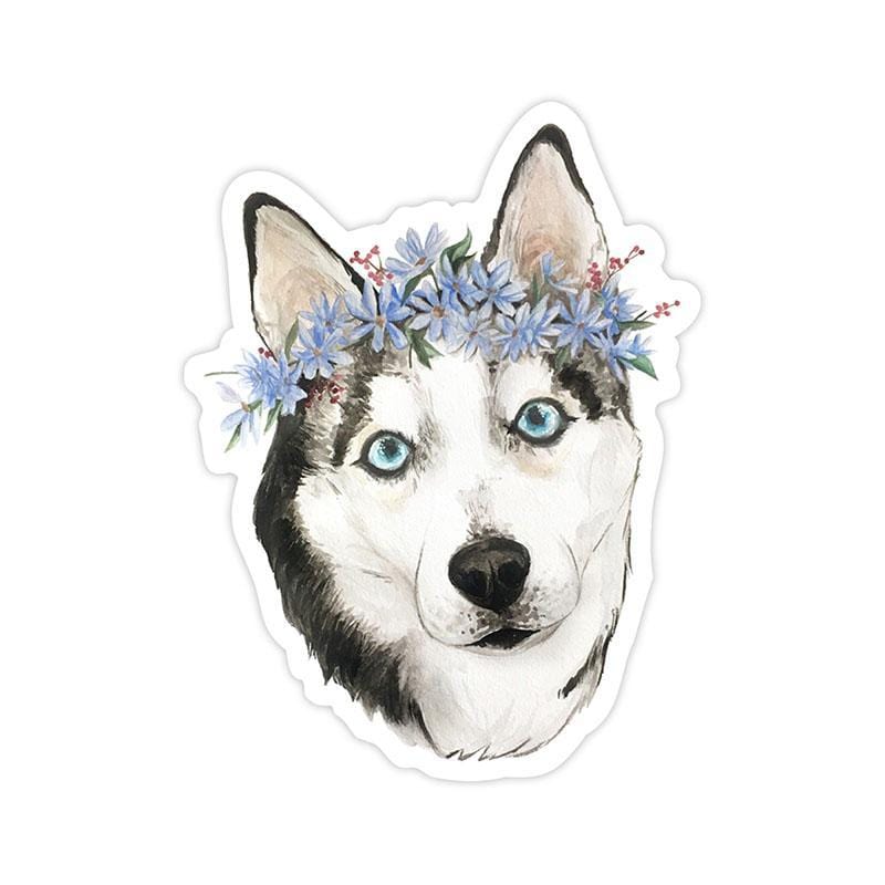  Flower crown husky sticker、mySite、elrpsem3k