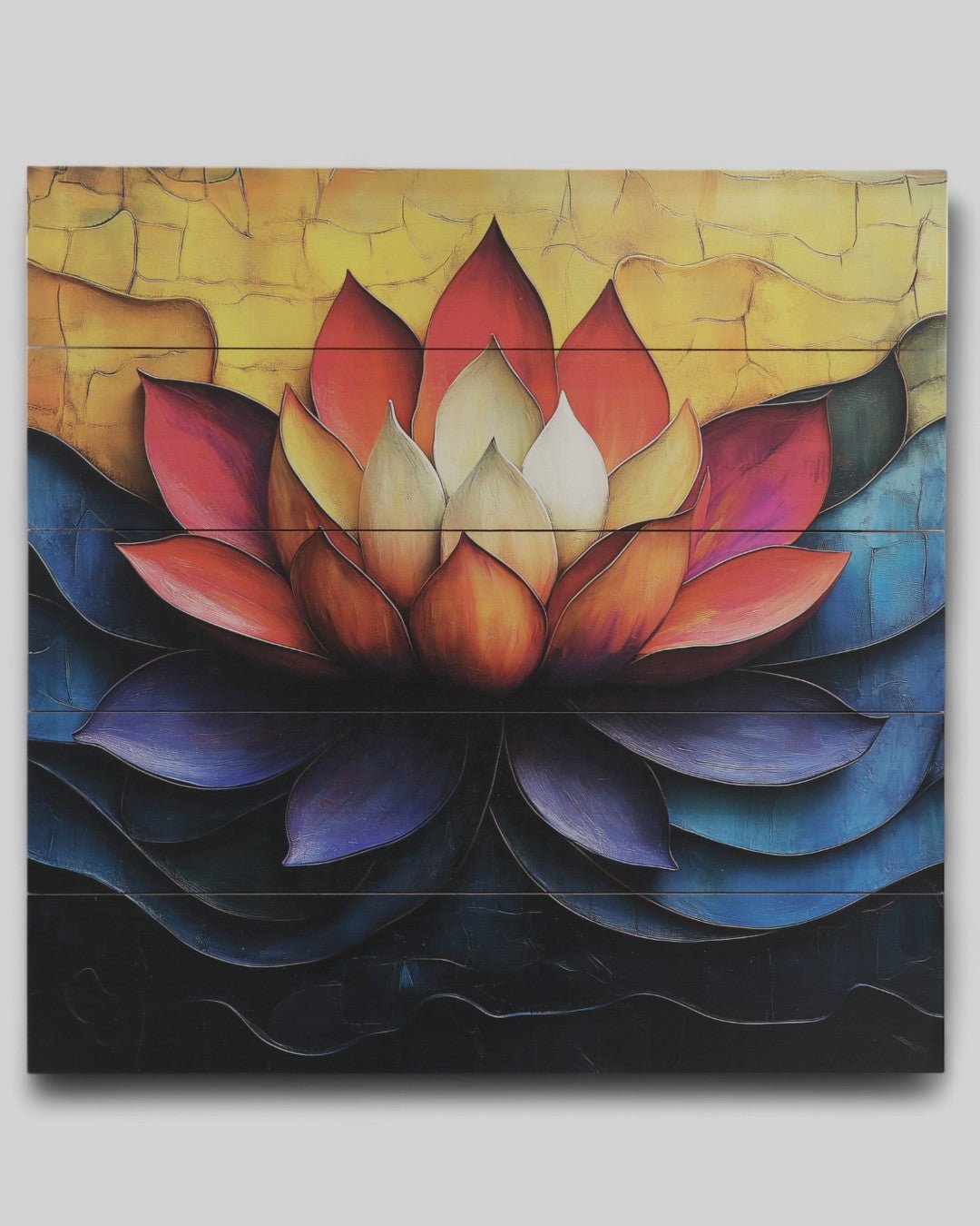 Bold Lotus Wooden Panel Wall Art – 18 x 18、mySite、topwebapps
