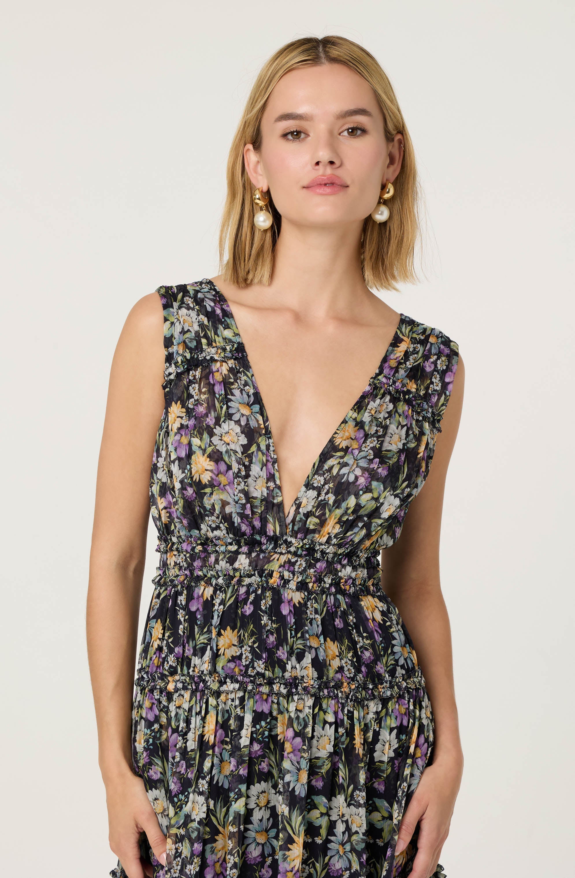 Edessa Tiered Ruffle Maxi Dress、mySite、solidvoid