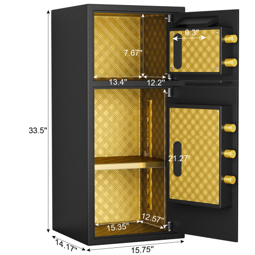 Large Double-door Coin-operated Safe,Digital Security Safe with Fireproof and Waterproof Bag,6.5 Cubic Feet Safe Box with Hidden Code Function for Home,Office and Hotel、、casual