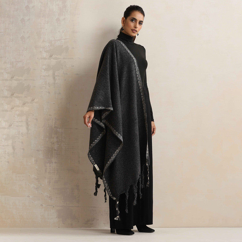 Woolen Solid Stole | Black、mySite、camillekostekn