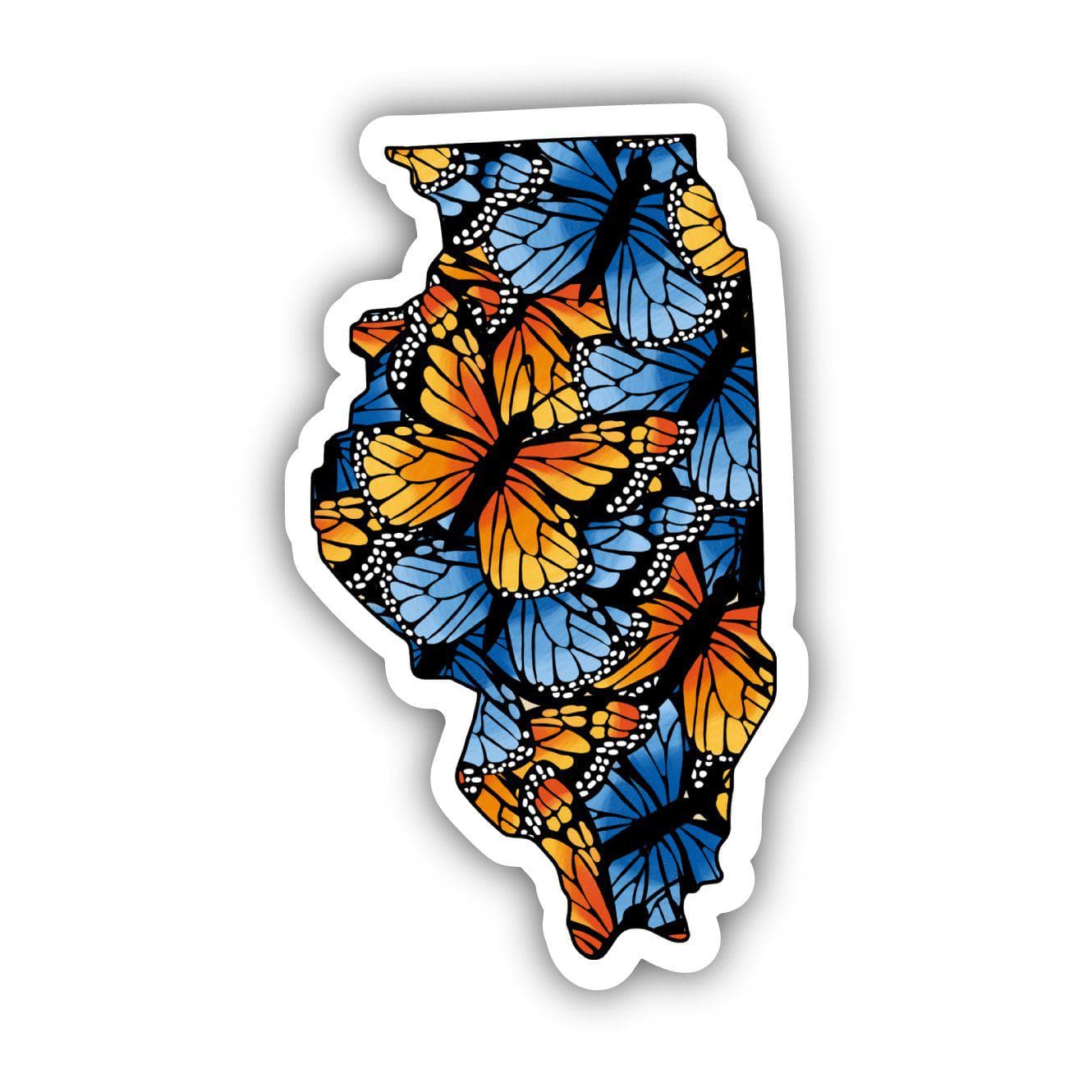  Illinois Butterfly Pattern Sticker、mySite、elrpsem3k
