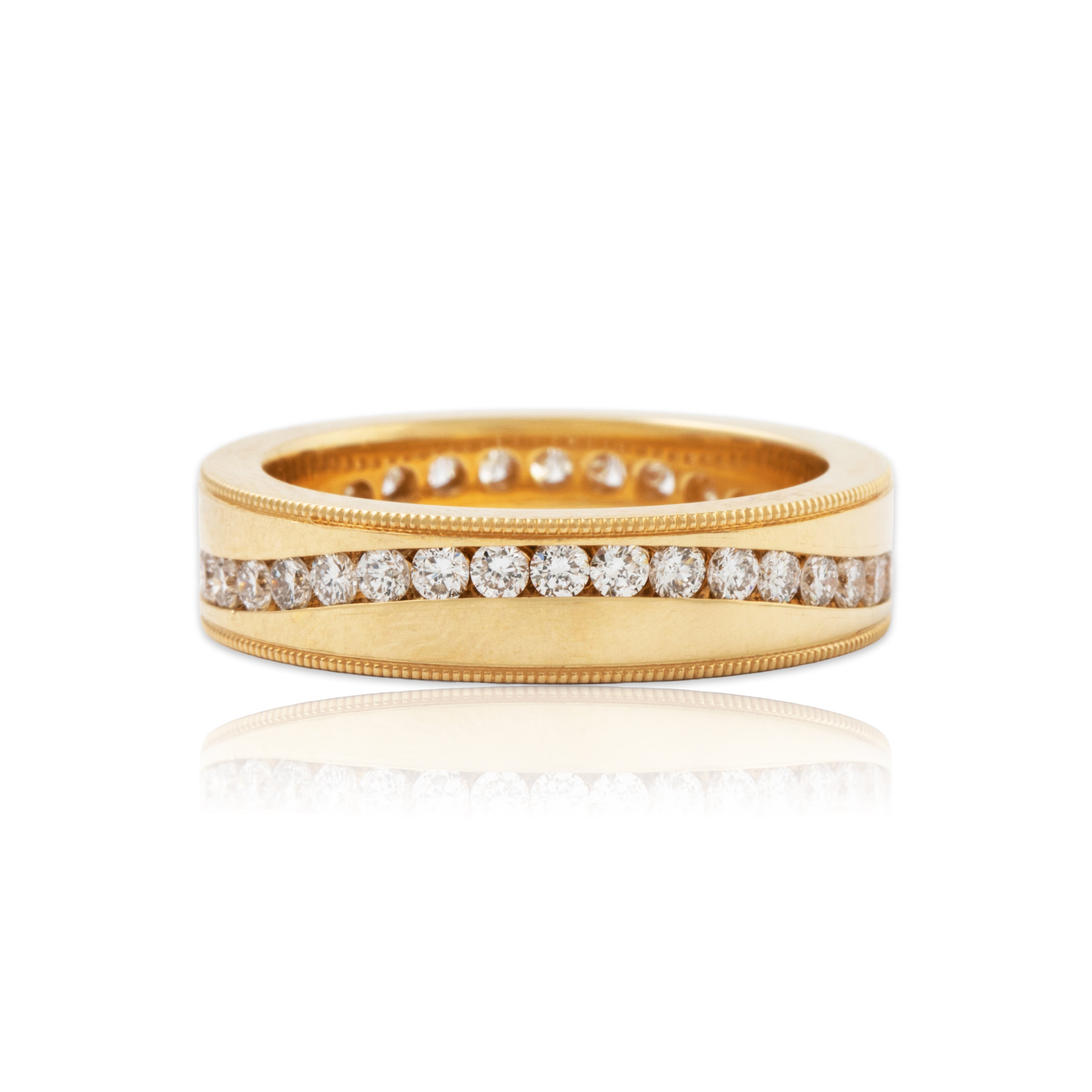 Vintage 14k Yellow Gold .9cttw Diamond Wave of Lights Band Ring 6.25、mySite、hinf8tx79