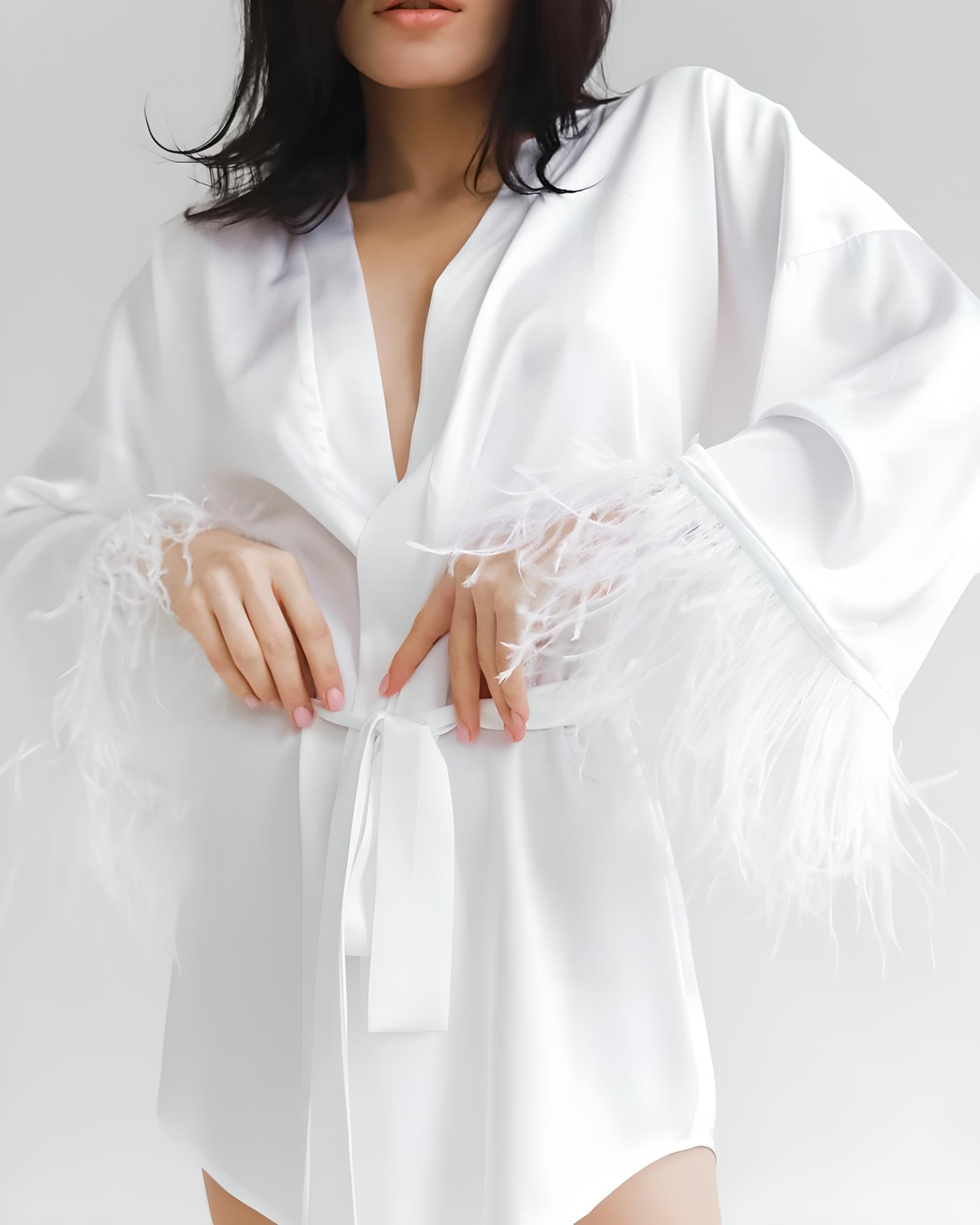 Feather Robe in White、mySite、bengalsvssteelers