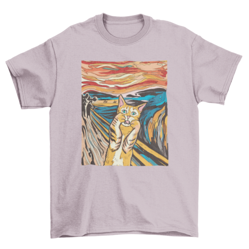 The Scream Parody Cat T-Shirt、mySite、camillekostekn