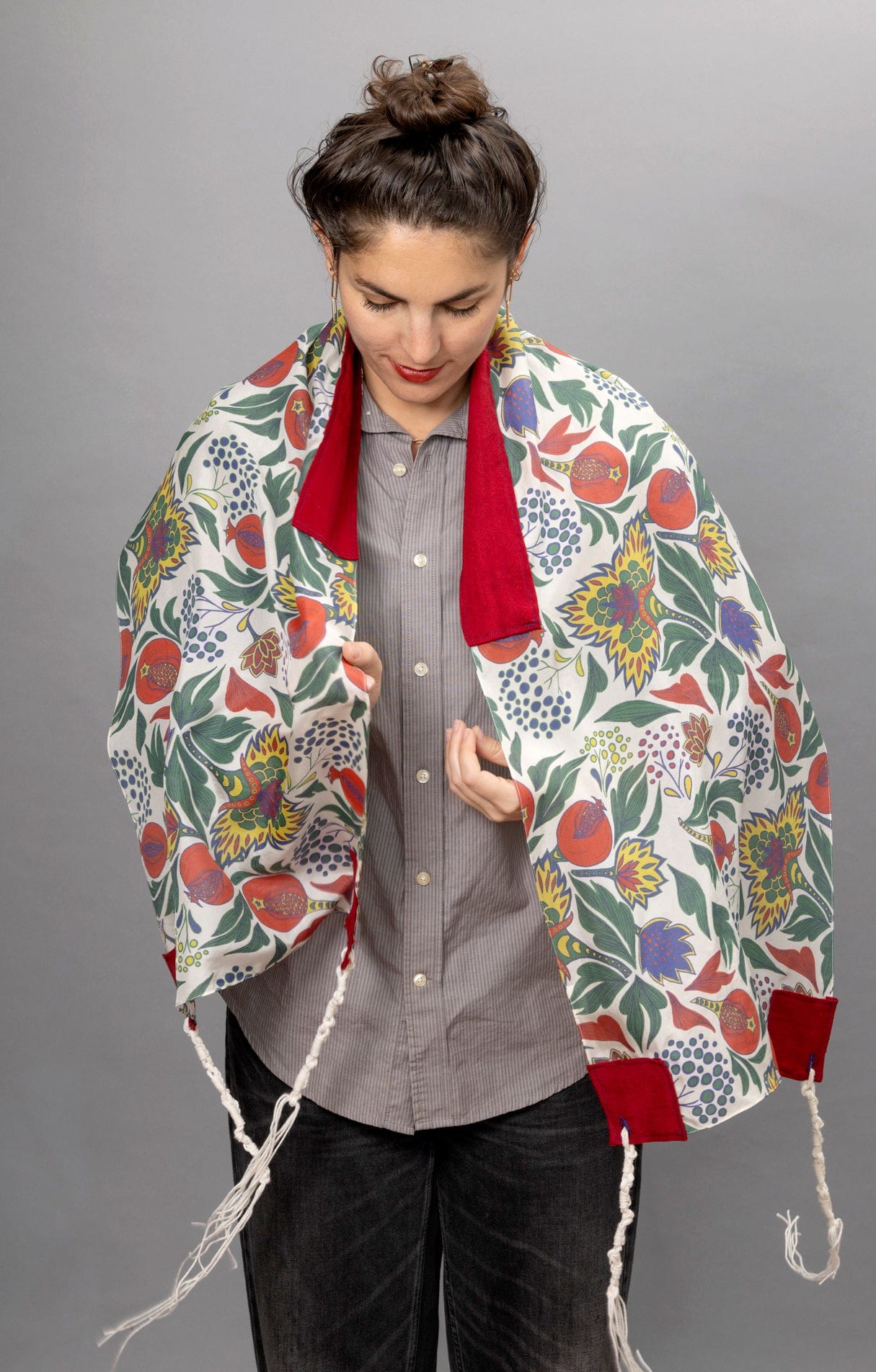 Primary Colors Pomegranates Pure Cotton Tallit、mySite、topwebapps