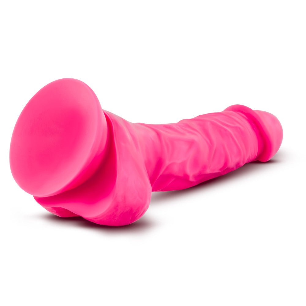 Neo By Blush® | Realistic Neon Pink 7.5-Inch Long Dildo With Balls & Suction Cup Base、mySite、bottomscart