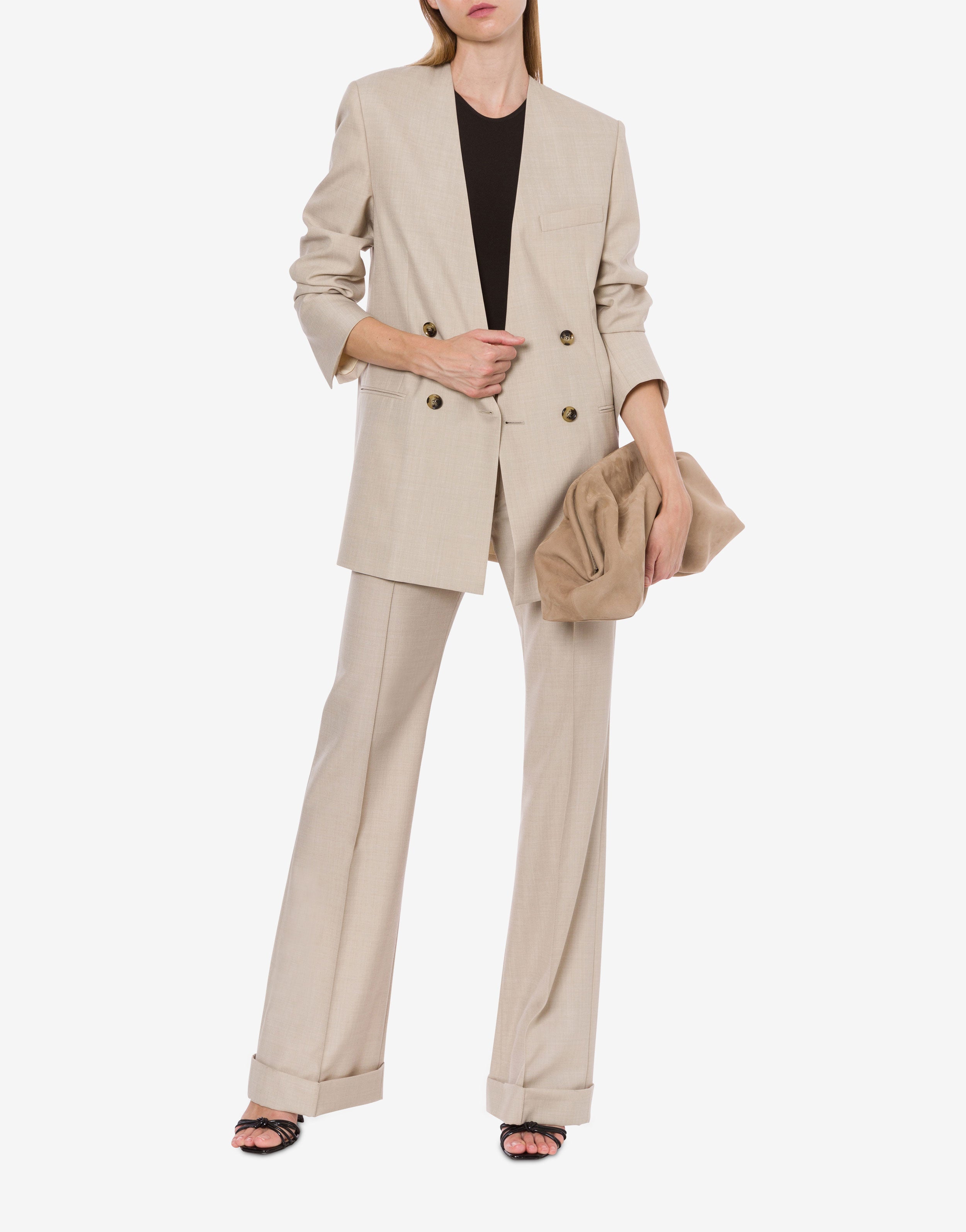 Giacca doppiopetto in fresco di misto lana、mySite、aoinhome