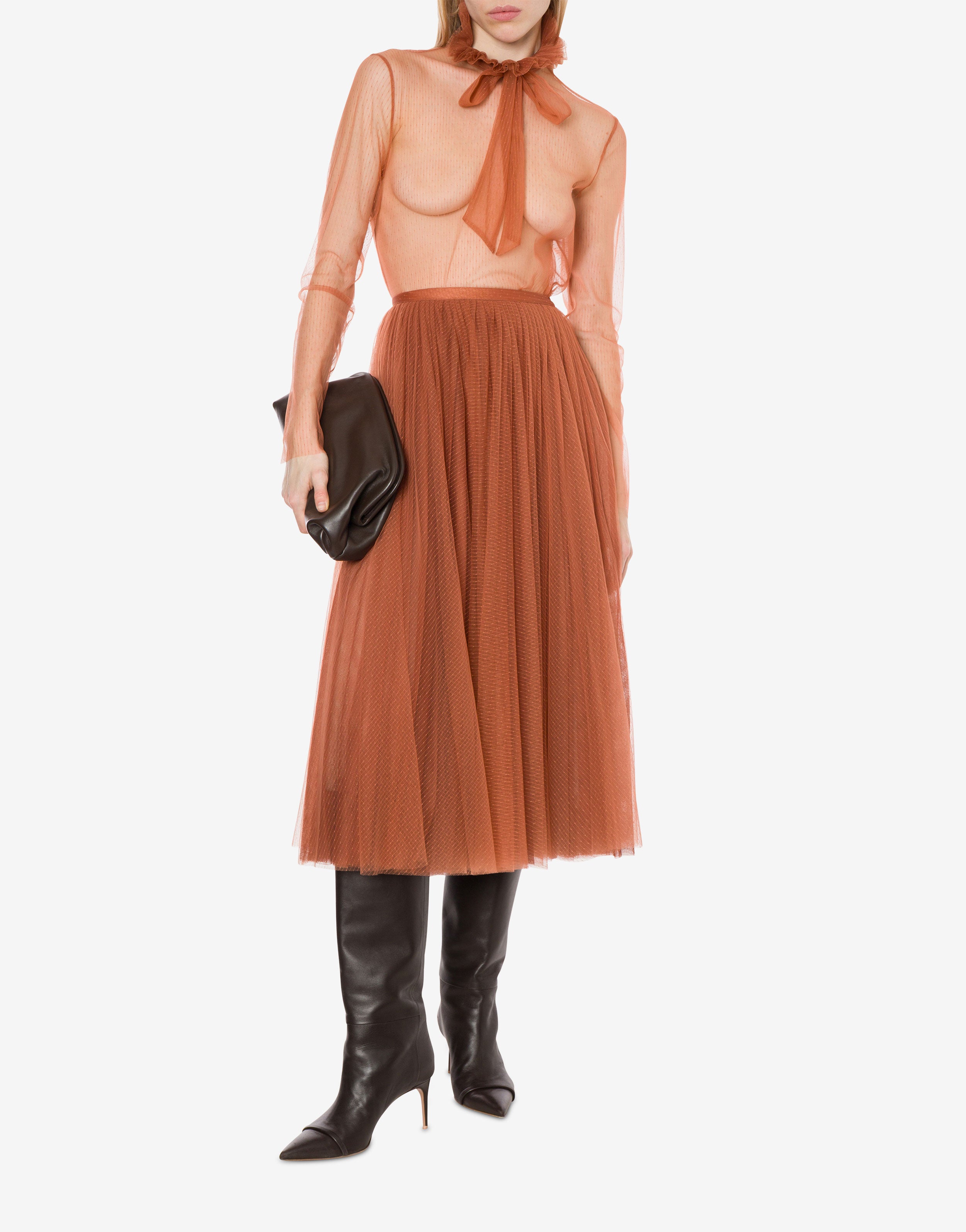 Blusa in tulle pois d'esprit、mySite、aoinhome