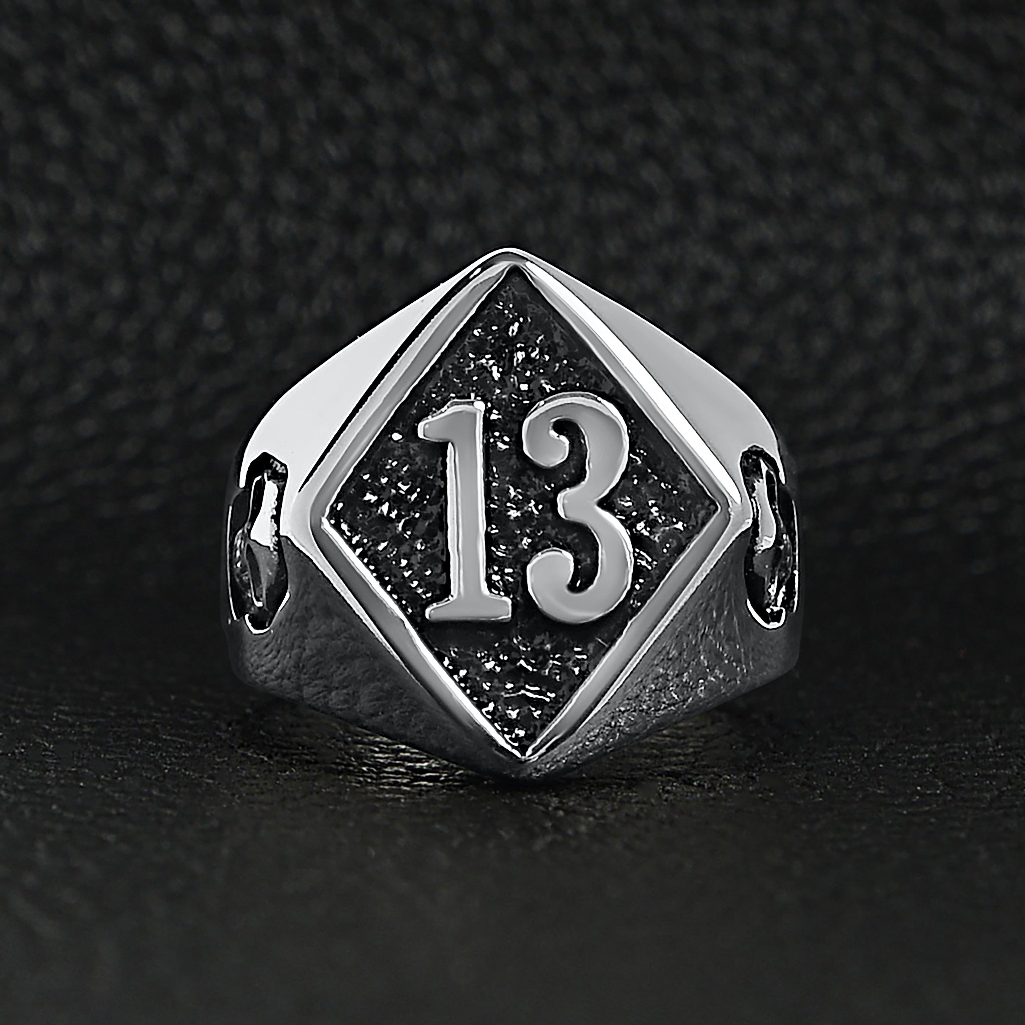 Stainless Steel 13 and Skulls Signet Ring / SCR3043、mySite、dreamappss