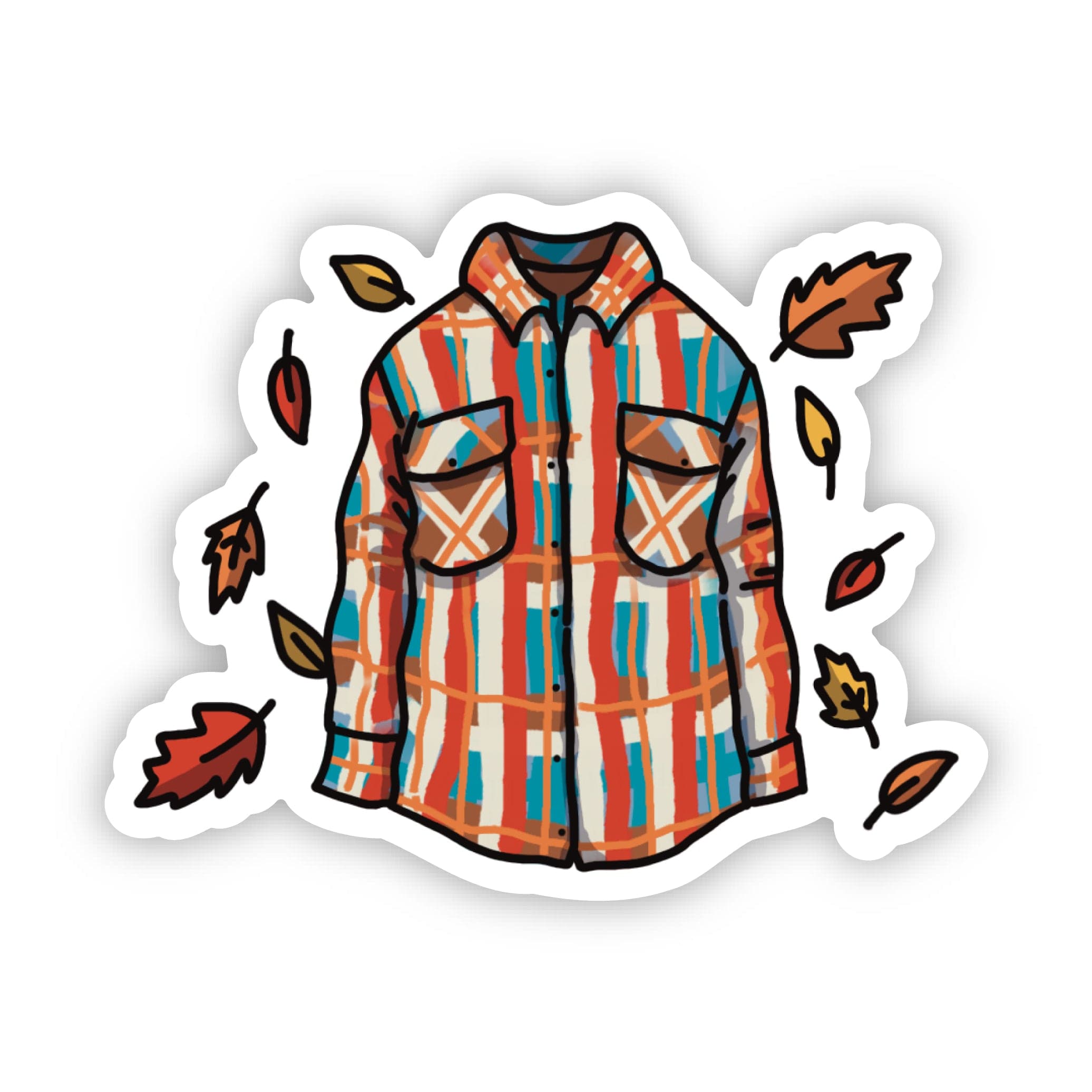  Flannel Shirt Fall Sticker、mySite、ghnorth