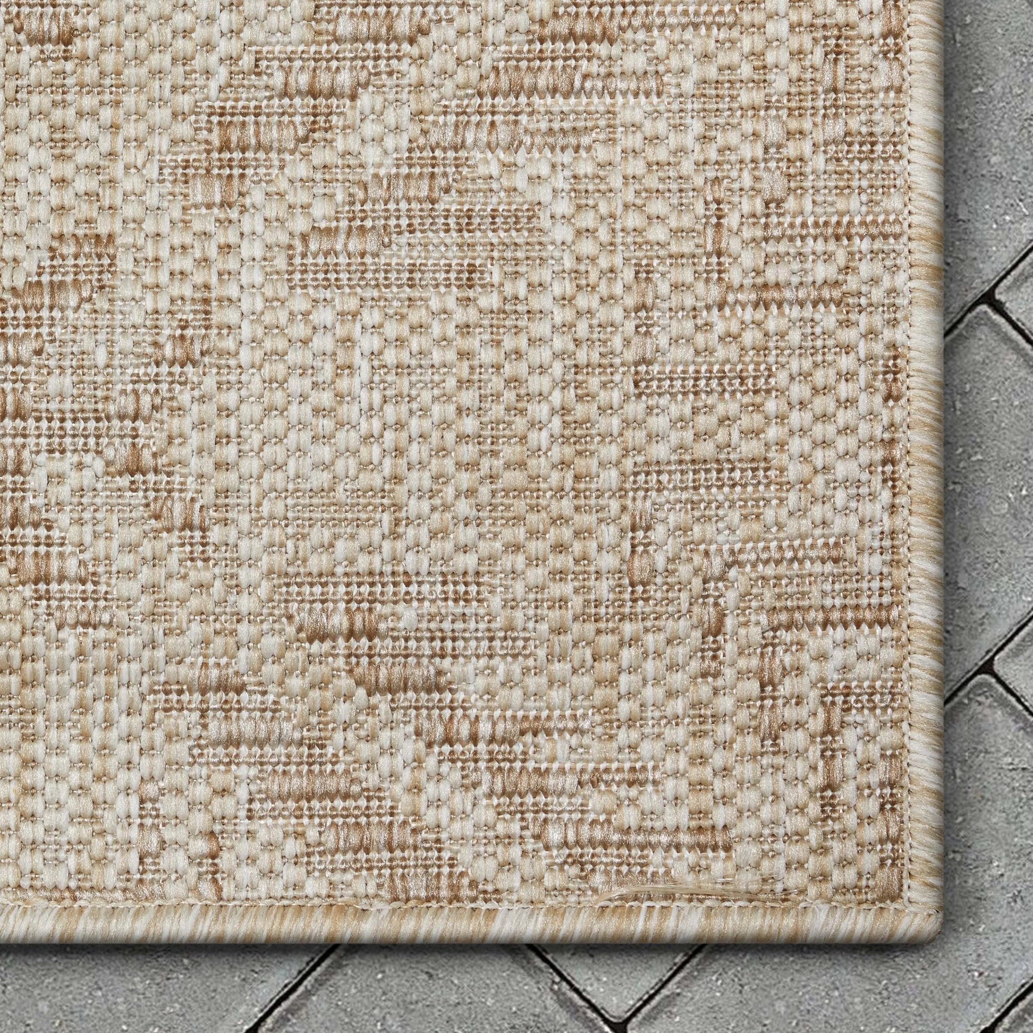 Khalo Tribal Indoor/Outdoor Beige Flat-Weave 5'3 x 7'3 Rug、mySite、gigharbornorthrealestate