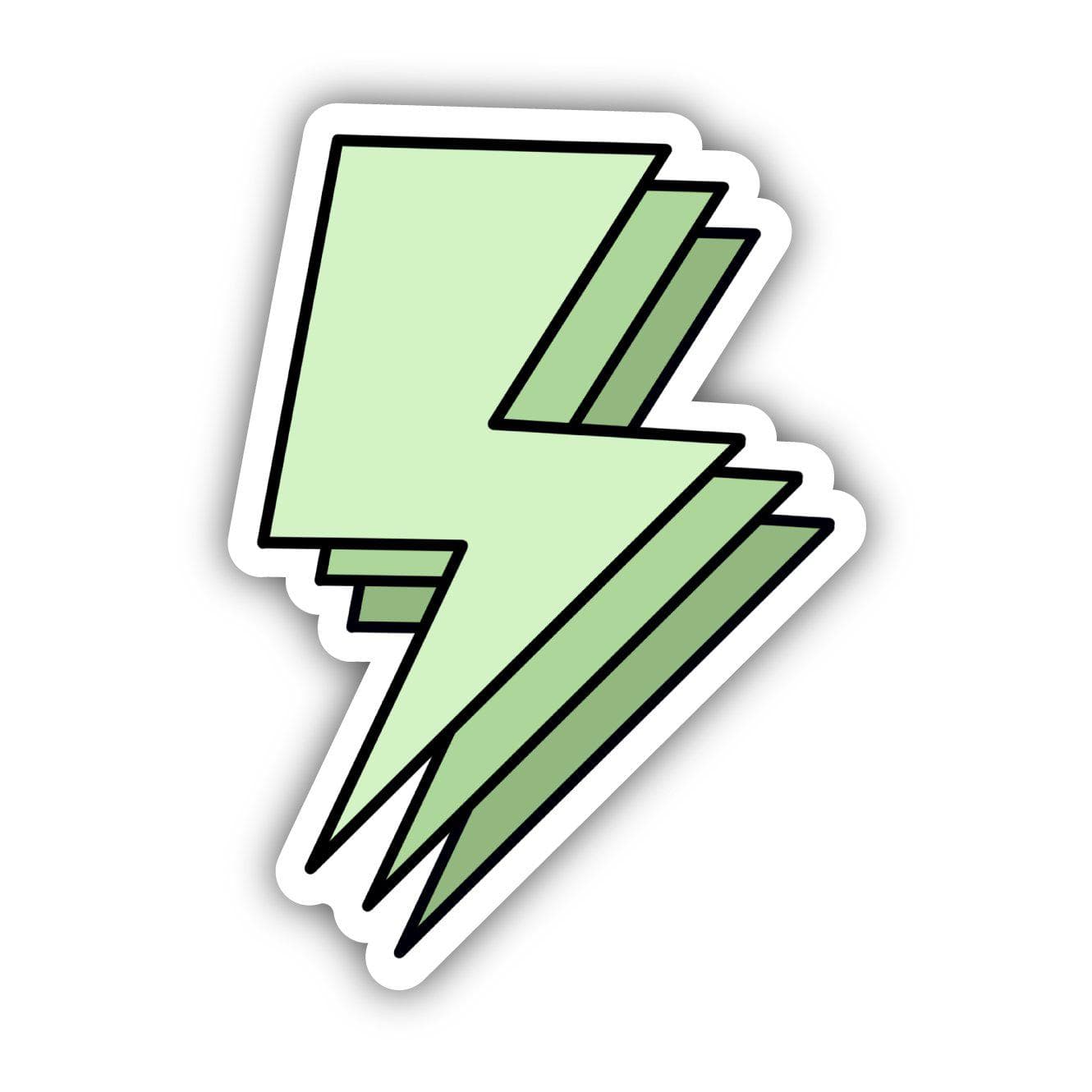  Green Triple Lightning Bolt Aesthetic Sticker、mySite、elrpsem3k