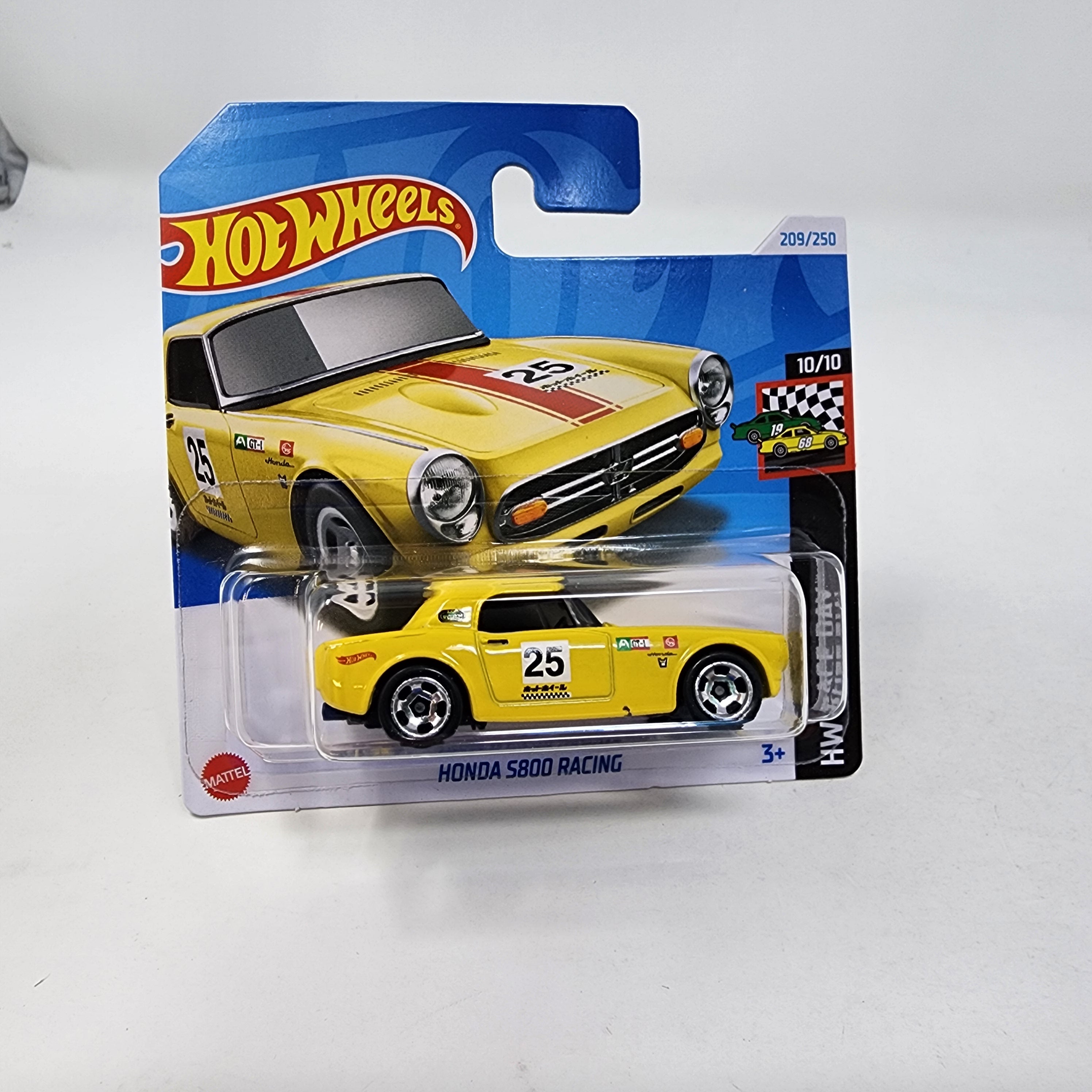 Short Card * Honda S800 Racing #209 * YELLOW * 2024 Hot Wheels Case Q、mySite、hgirdovlk