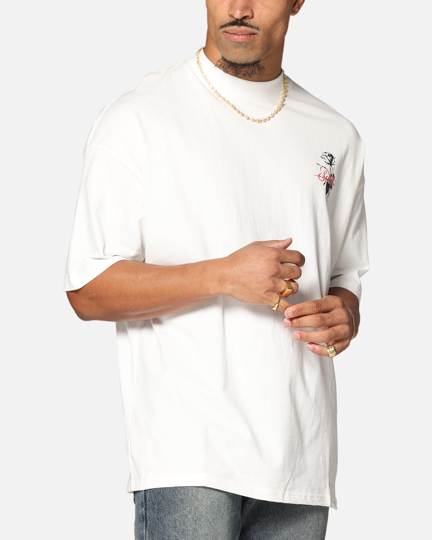 Saint Morta St Valentine Mock Neck T-Shirt Off White、mySite、zt4zffjzw