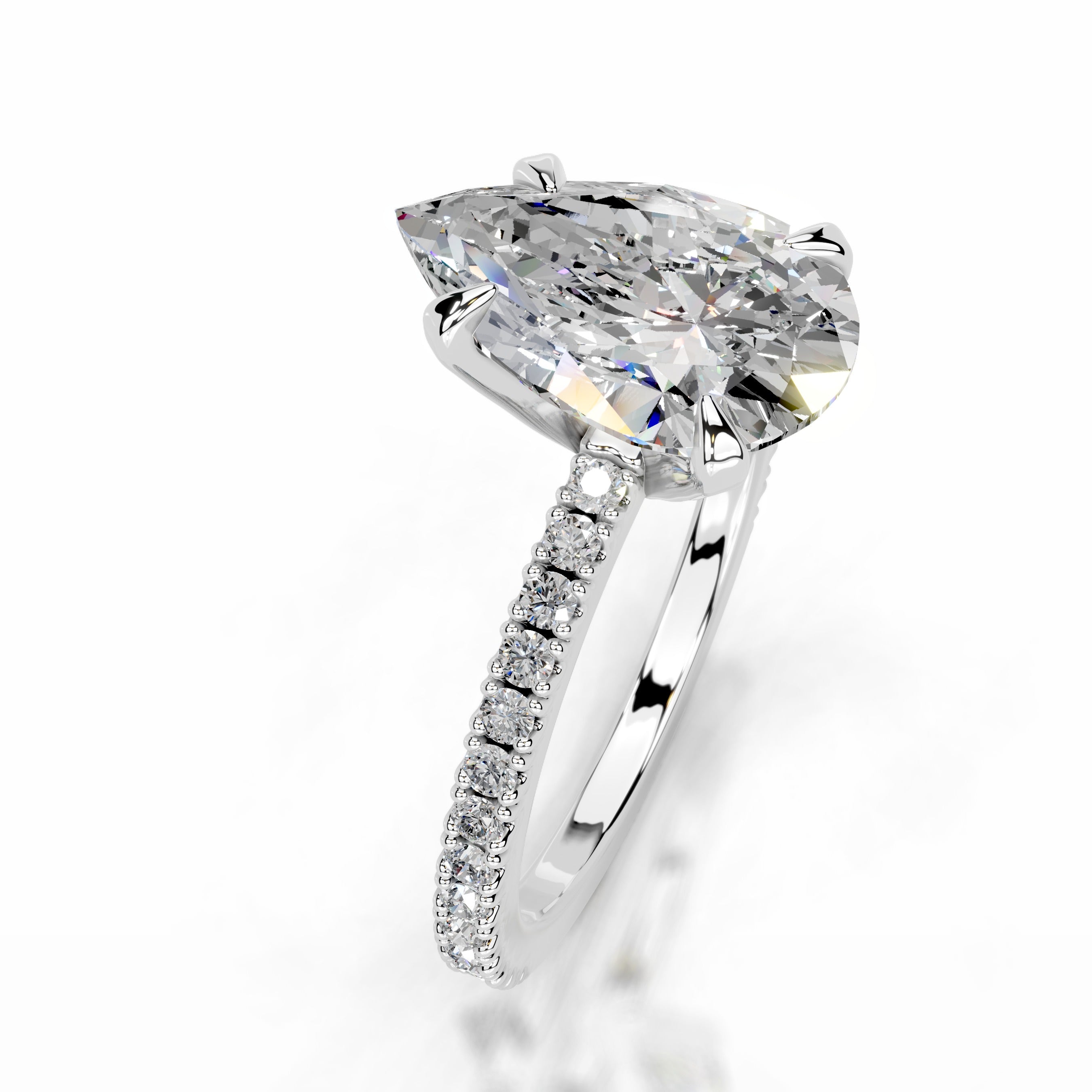 Luisana Moissanite & Diamond Ring - 14K White Gold (RTS)、mySite、hinf8tx79