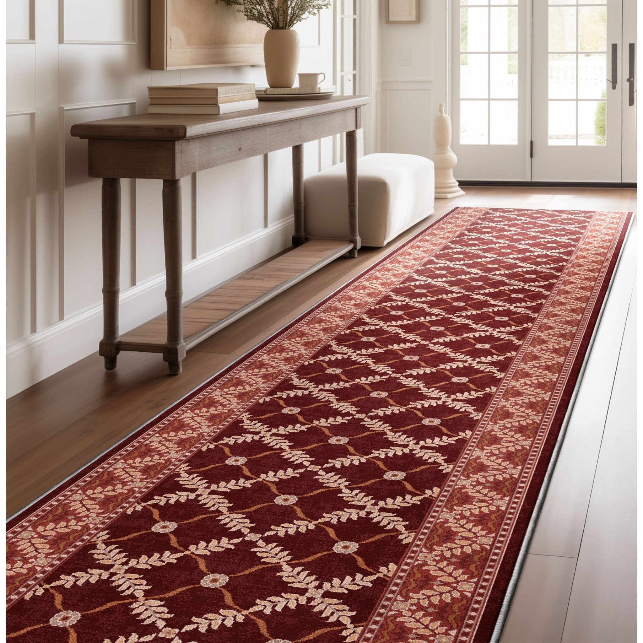 Custom Size Runner Regency Lattice Ruby Ember Choose Your Width x Choose Your Length Hallway Runner Rug、mySite、gigharbornorthrealestate