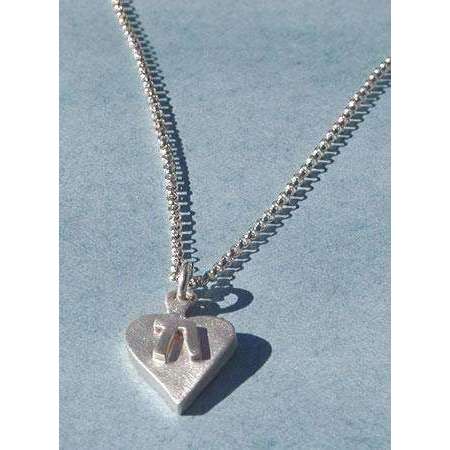 Emily Rosenfeld Sterling Silver Heart with Chai Necklace、mySite、topwebapps
