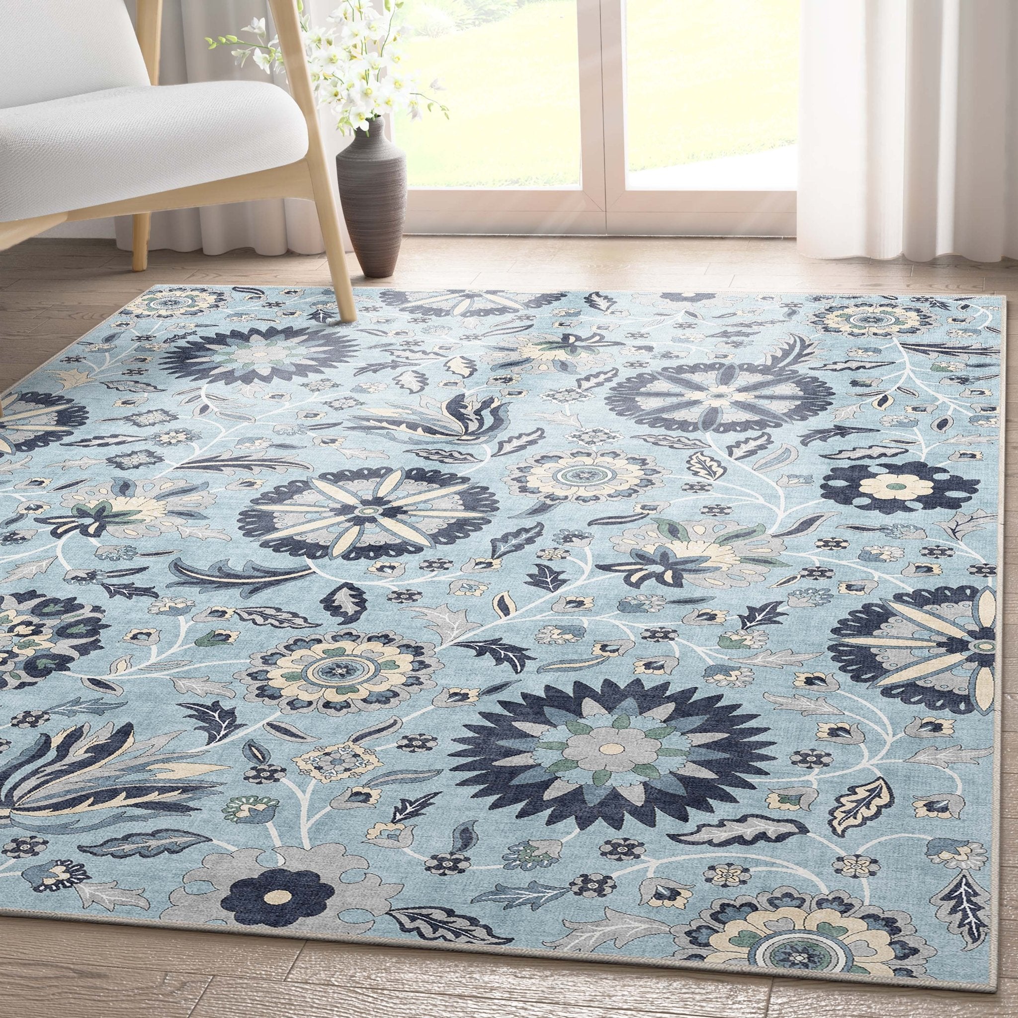 Charlotte Transitional Floral Flat-Weave Rug、mySite、gigharbornorthrealestate