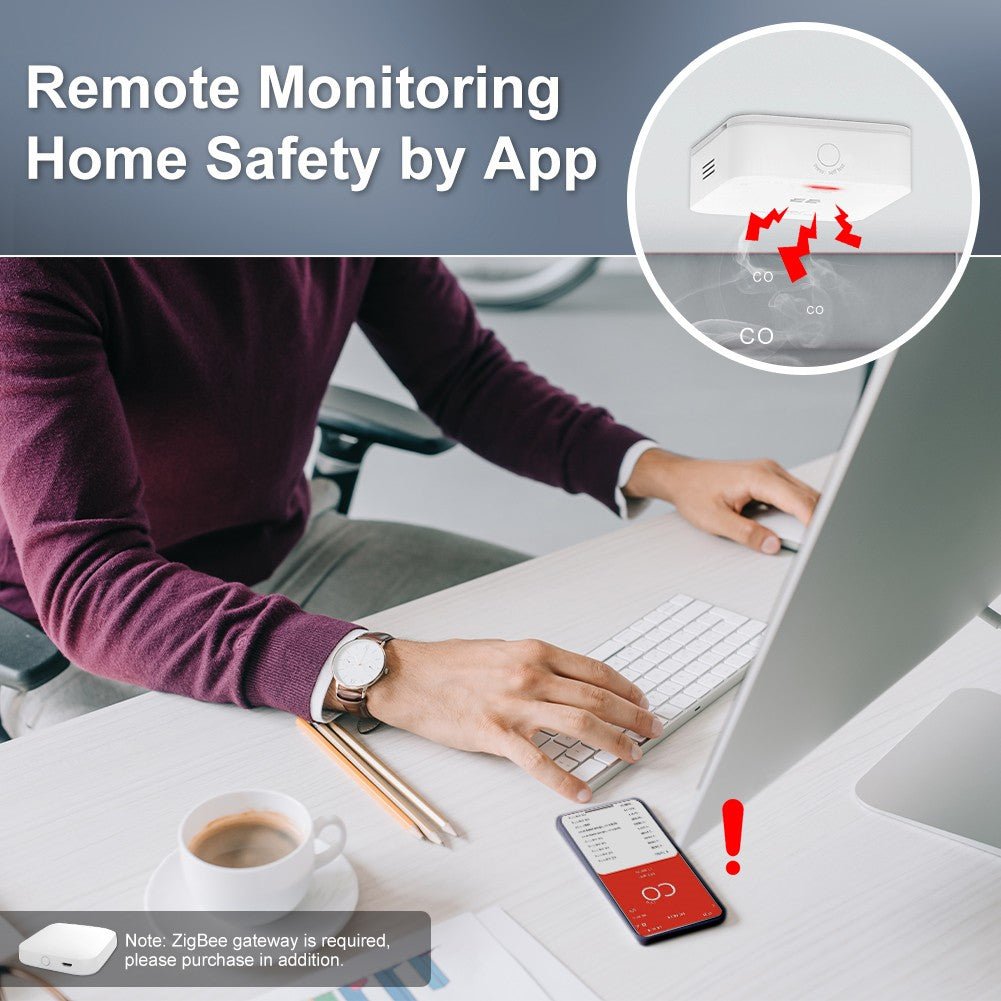 ZigBee CO Detector Alarm Wireless Gas Leak Carbon Monoxide Sensor、mySite、fannypackpong