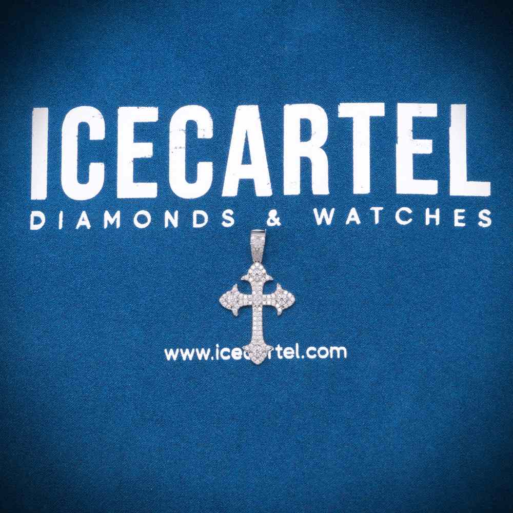 Moissanite Fleur Cross Pendant 14K Gold、mySite、hinf8tx79