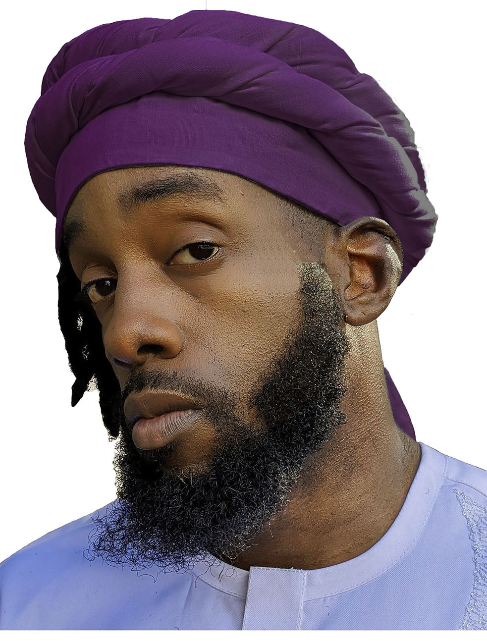 Purple African pre-tied Turban for Men - DPH3839PT、mySite、solidvoid