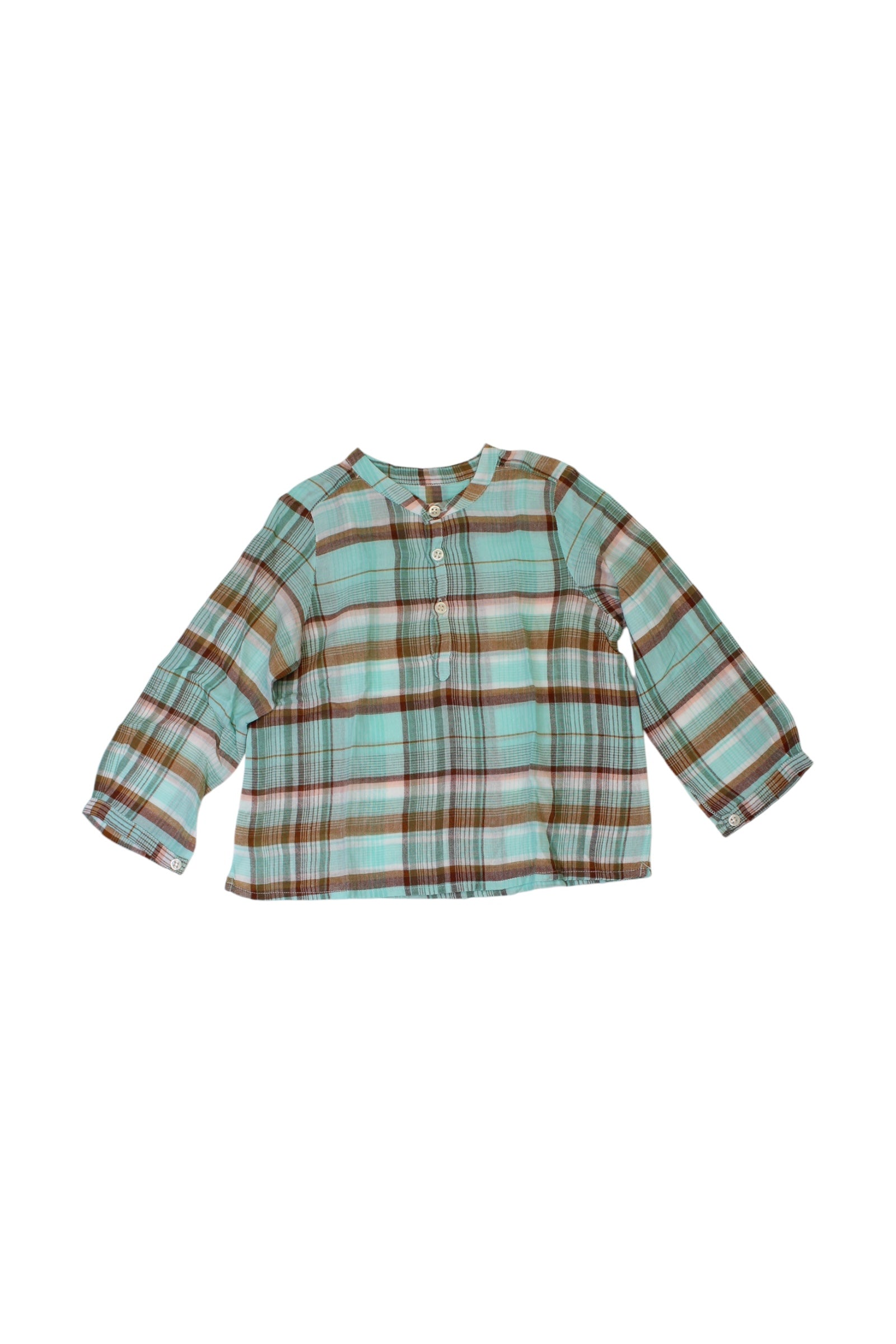 Bonpoint Long Sleeve Checkered Shirt 2T、mySite、g9winljtr