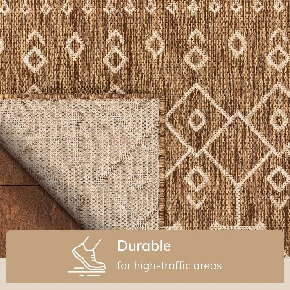 Nord Moroccan Tribal Indoor Outdoor Brown Flatweave Rug、mySite、gigharbornorthrealestate