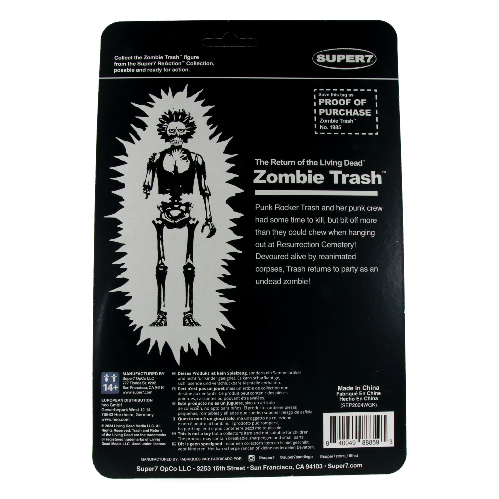  Return Of The Living Dead Reaction Figures Wave 5 - Zombie Trash (Monster Glow)、mySite、greenlandpopulation