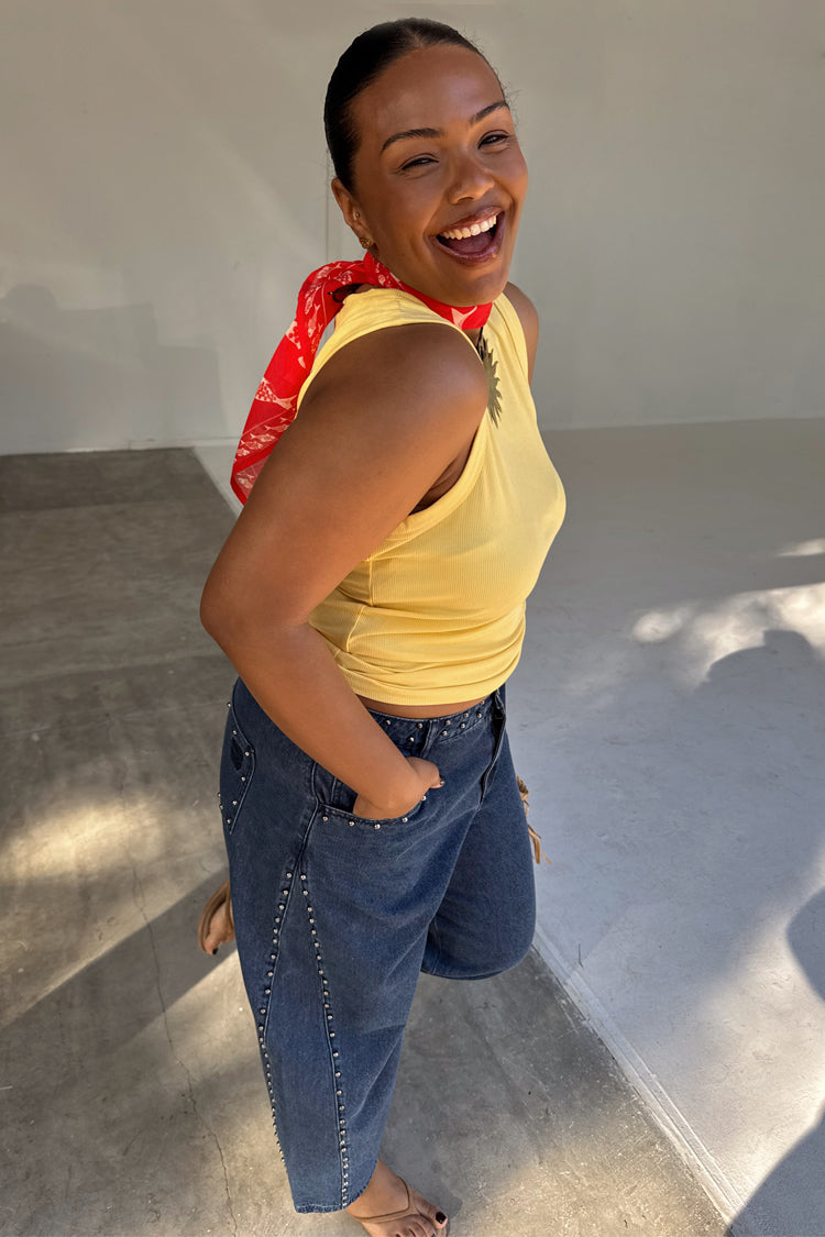 Blue Studded Barrel Jeans、mySite、solidvoid