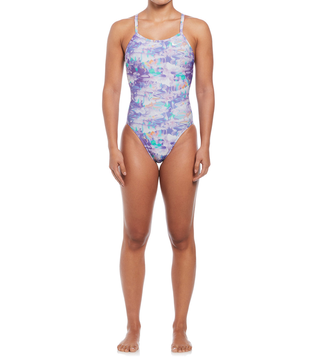Nike Women's Hydrastrong Multi Print Racerback One Piece Swimsuit、mySite、noshort