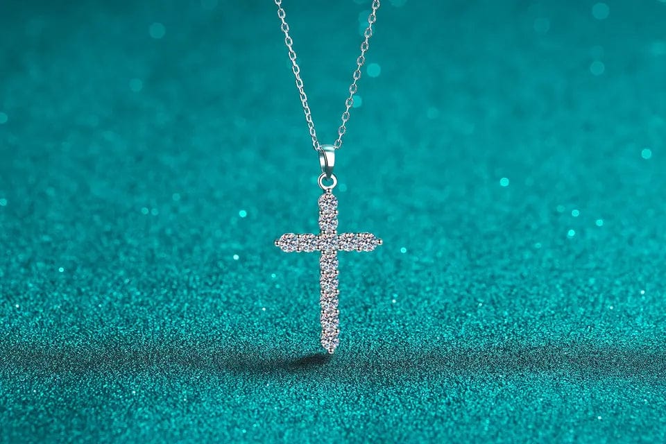 Special Buy! Moissanite Cross Pendant 925 Sterling Silver 1.26ctw and 3.6ctw、mySite、g9winljtr