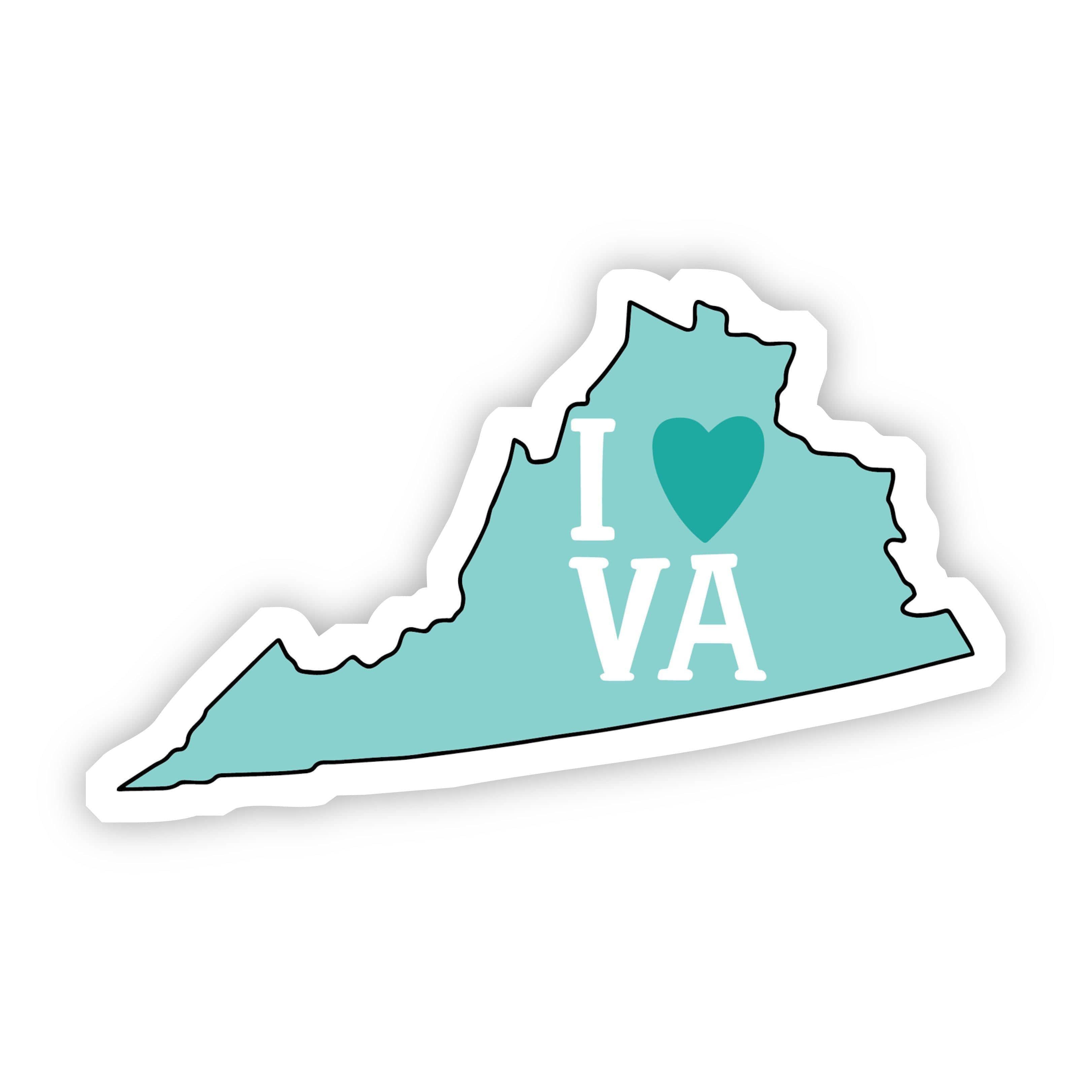  I Love Virginia Teal Sticker、mySite、elrpsem3k