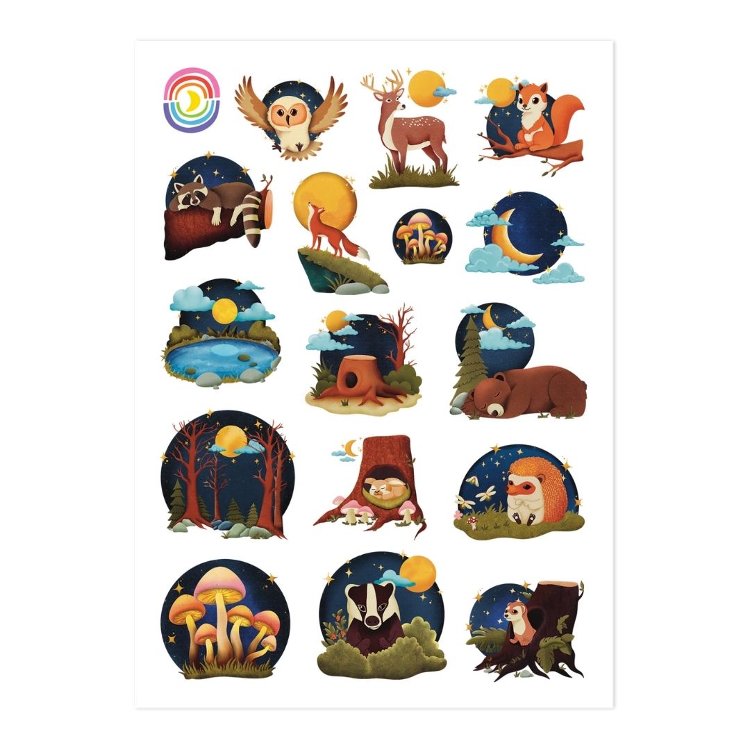  Woodland Nights A6 Hologram Sticker Sheet、mySite、ghnorth