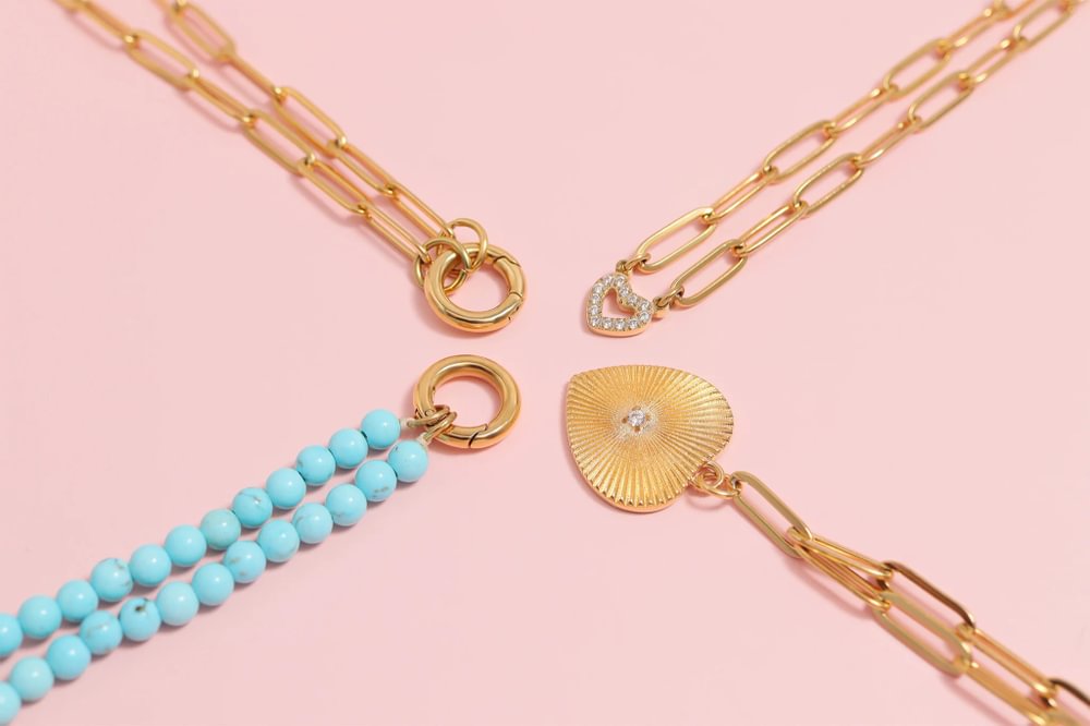 18K Gold PVD Stainless Steel Paperclip Charm Keeper Necklace / CHN9951、mySite、dreamappss