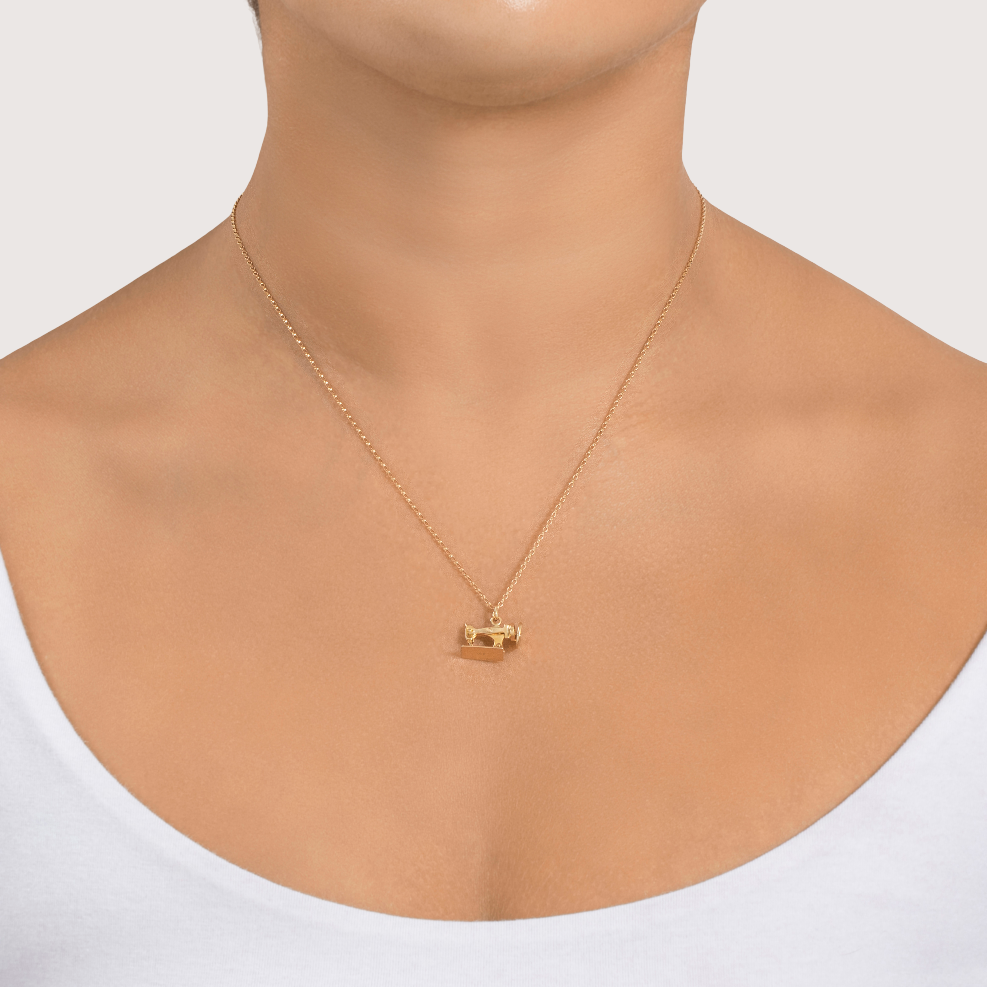 Vintage 14k Yellow Gold Articulated Sewing Machine Charm / Pendant、mySite、hinf8tx79