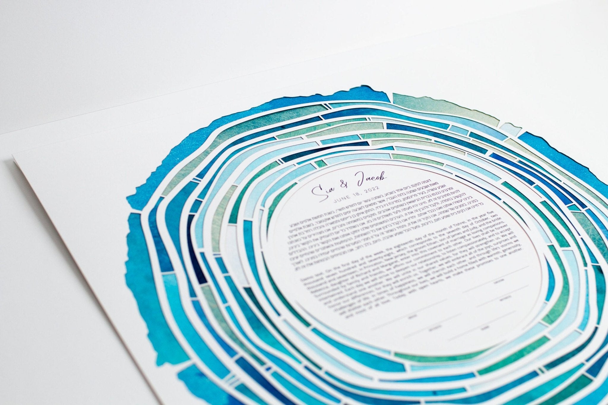 Tree Rings Paper Cut Ketubah by Adriana Saipe、mySite、elrpsem3k