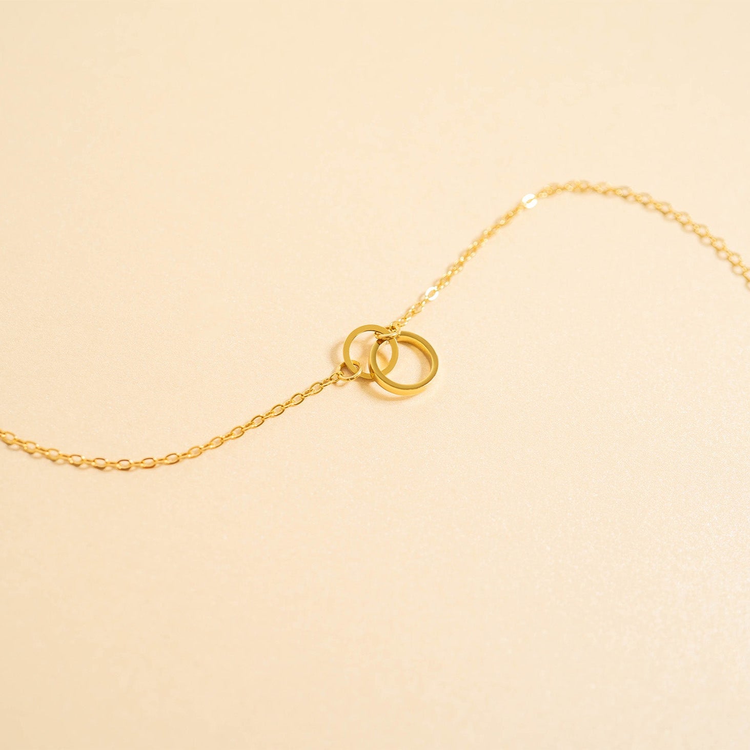 18K Gold PVD Stainless Steel Intertwined Rings Necklace / CHN0078、mySite、dreamappss