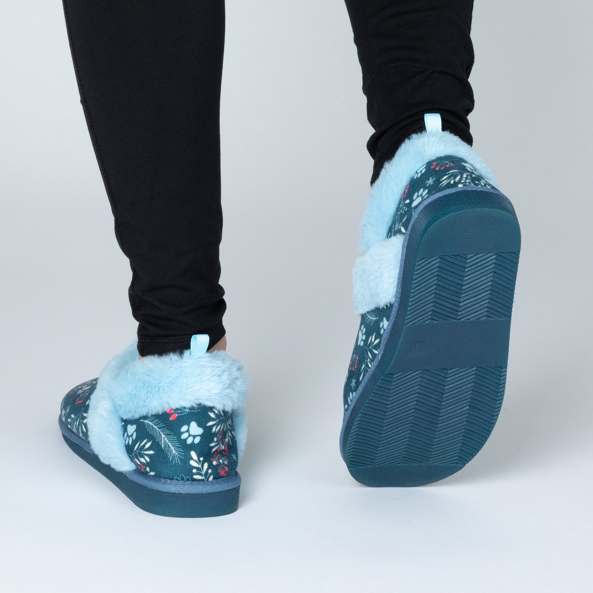 Paw Print Faux Fur Lined Indoor/Outdoor Slippers、mySite、camillekostekn