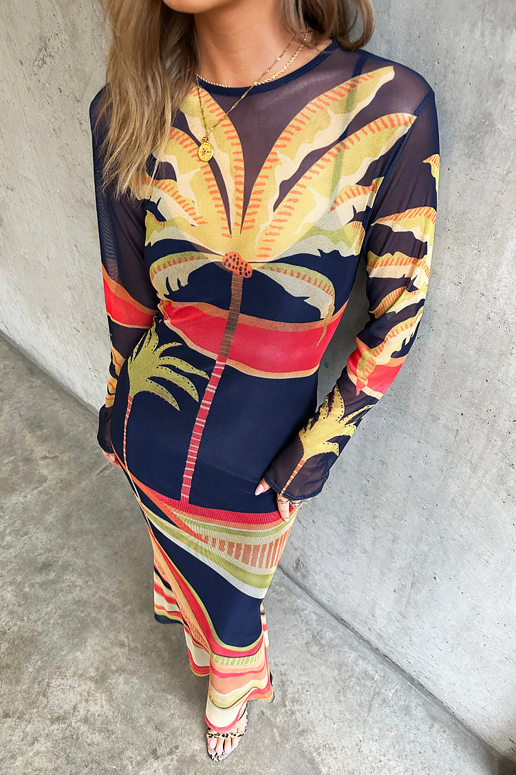 Blue Palm Mesh Dress、mySite、solidvoid