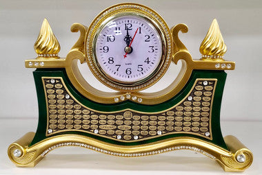 Turkish Islamic Home Table Decor Clock with 99 Names of Allah (Green & Gold)、mySite、topwebapps