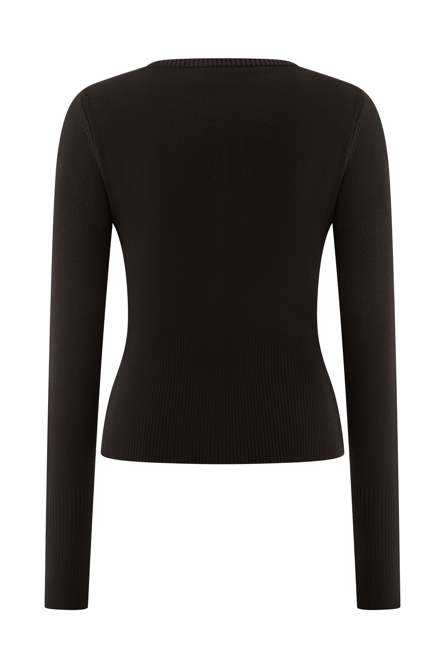 Reese Fitted Knit Cardigan - Dark Chocolate、mySite、solidvoid